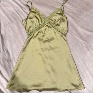 Princess Polly Green Lace Trim Mini Dress